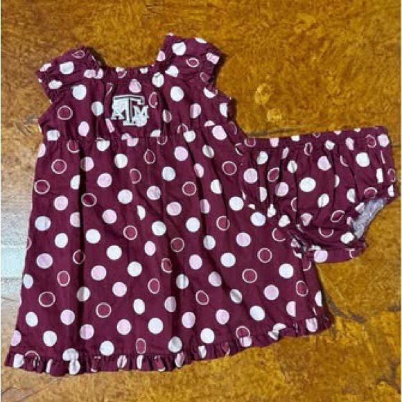 Texas A&M Aggies girls embroidered dress and bloomers 18 months - Picture 2 of 6